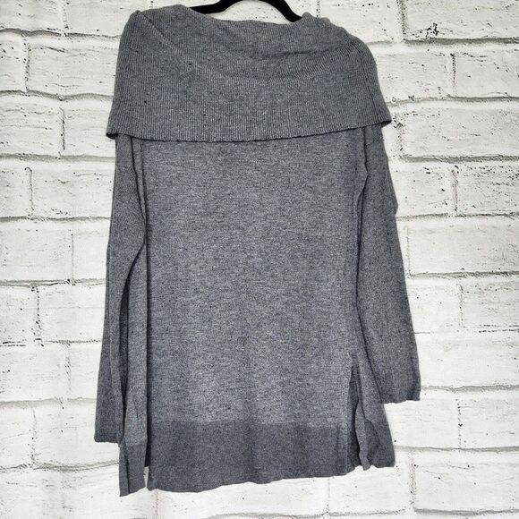 Caslon 3-in-1 Side Slit Convertible Cowl Neck Sweater Tunic Size Large Gray - Picture 7 of 12